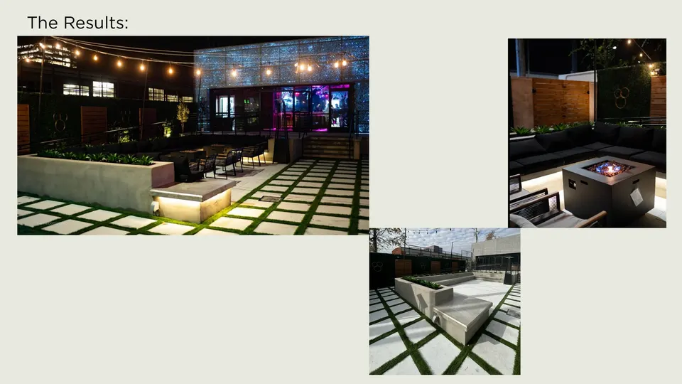 After photos for a commercial lounge exterior refresh